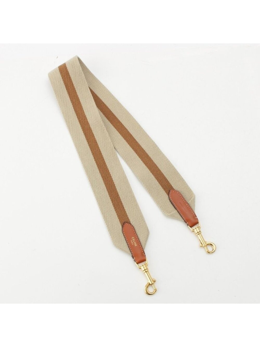 Celine Canvas Leather Line Shoulder Strap Beige Brown - Picture 3 of 7